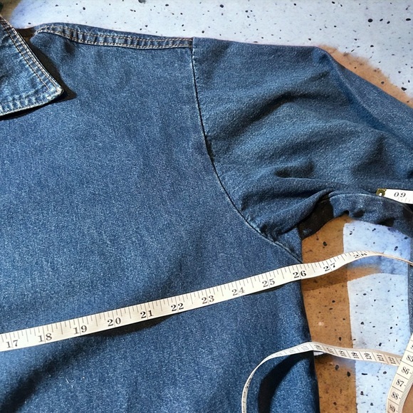 Vintage women’s Denim hunting overcoat nice fade with drawstring waist - Picture 5 of 7